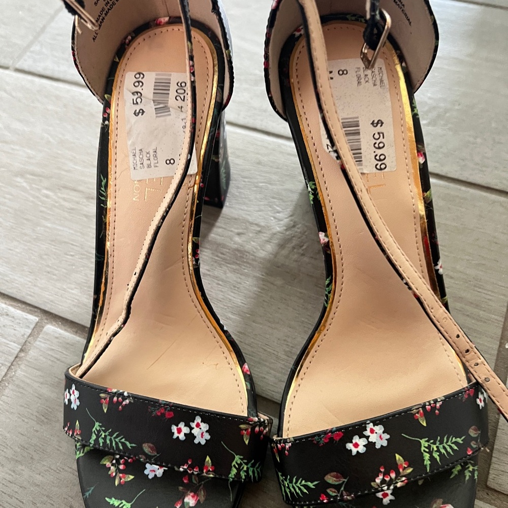 Michaels Black Floral Heels